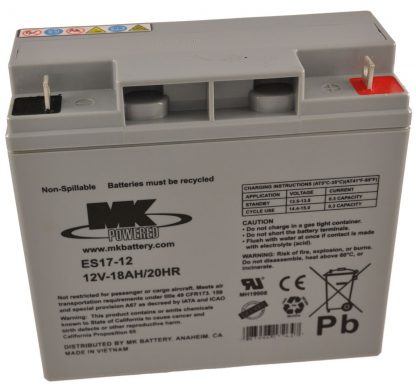 12V 18Ah MK Sealed Lead Acid (AGM) Mobility Scooter Battery